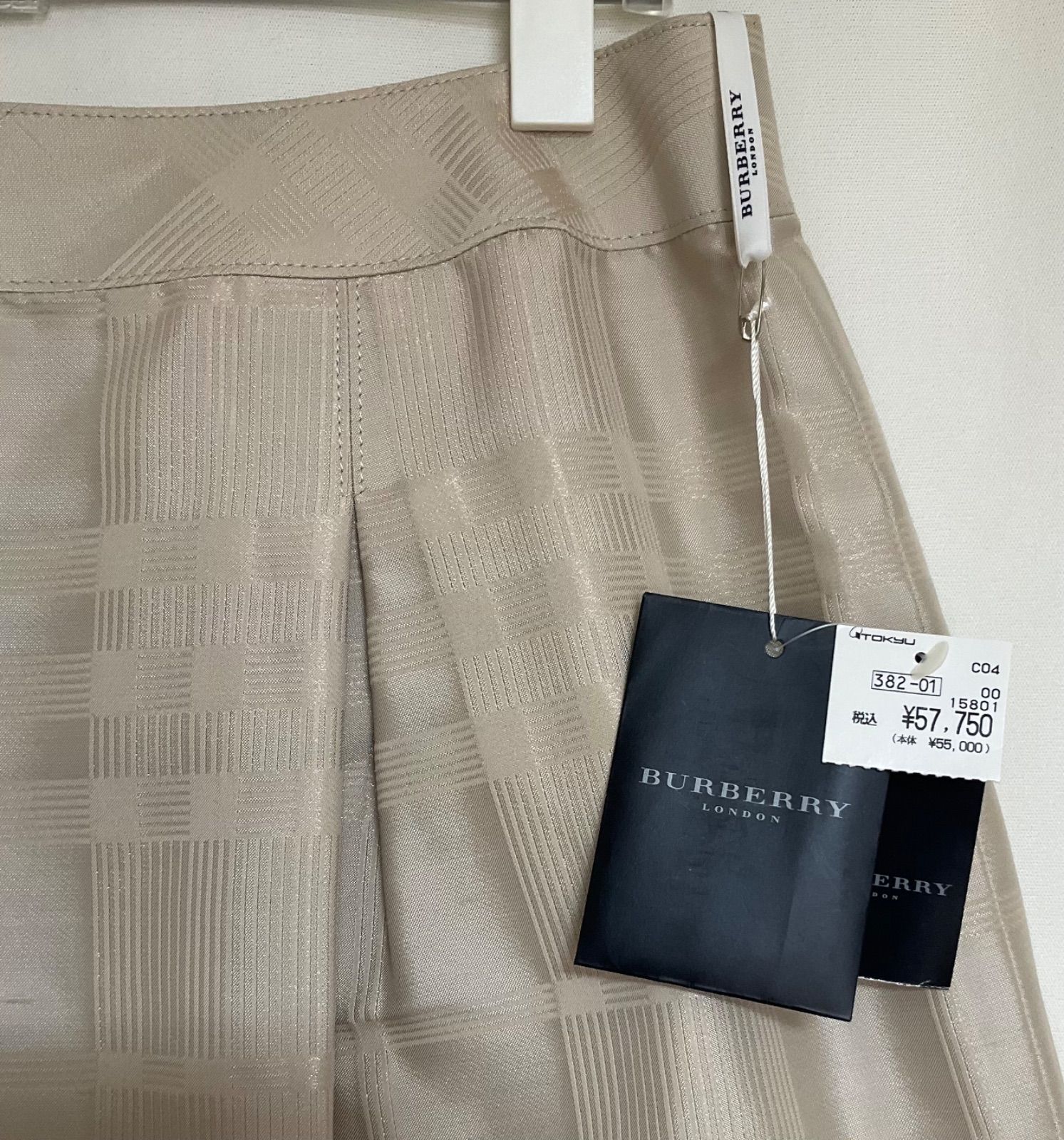 バーバリー☆BURBERRY LONDON☆シルク混スカート☆新品未使用タグ付