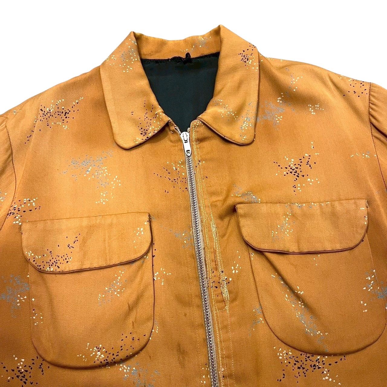 50s ビンテージ アトミック柄 レーヨン ギャバジン ジャケット