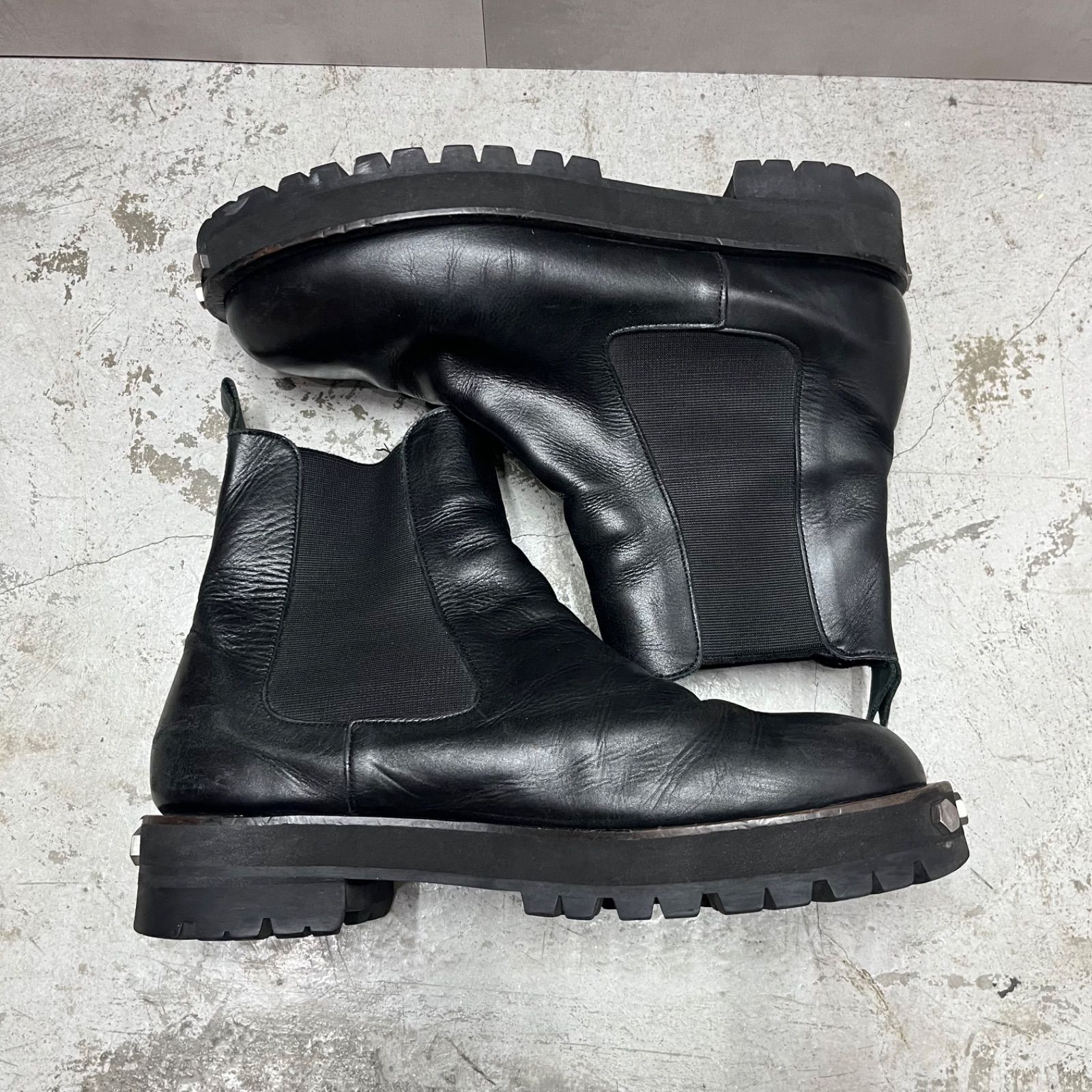 OUAT SPACE BOOTS サイドゴアブーツ ブラック OUAT◇SPACE BOOTS/サイドゴアブーツ/43/BLK/レザー/M-20-003-08