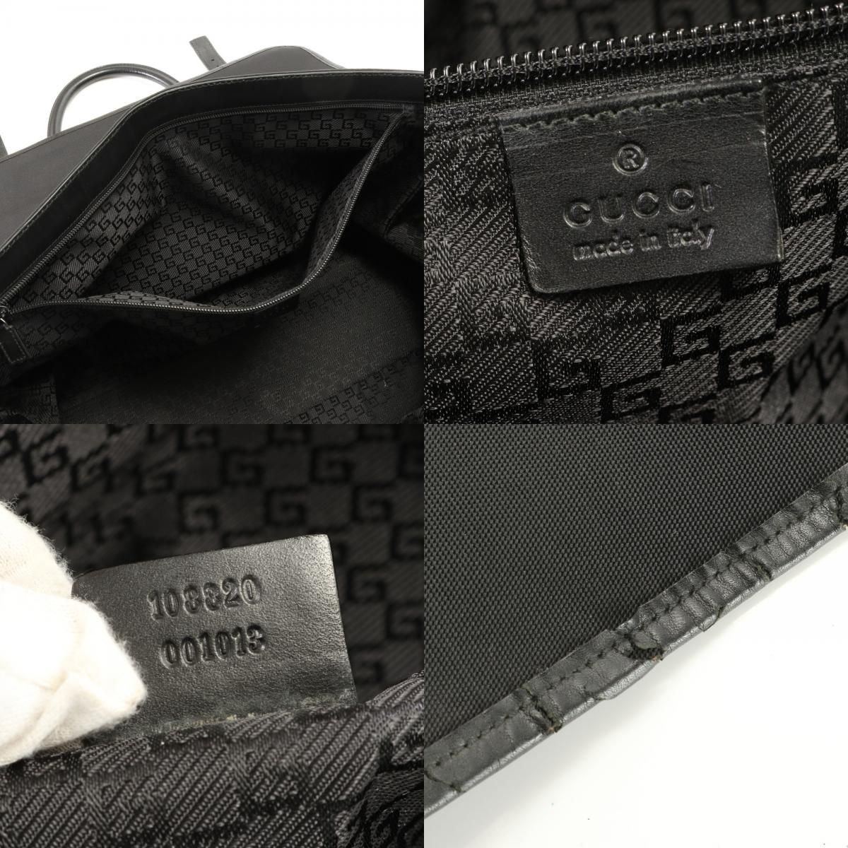 美品 グッチ 108820 レザー ナイロン ビジネス バッグ 書類鞄 ブリーフ