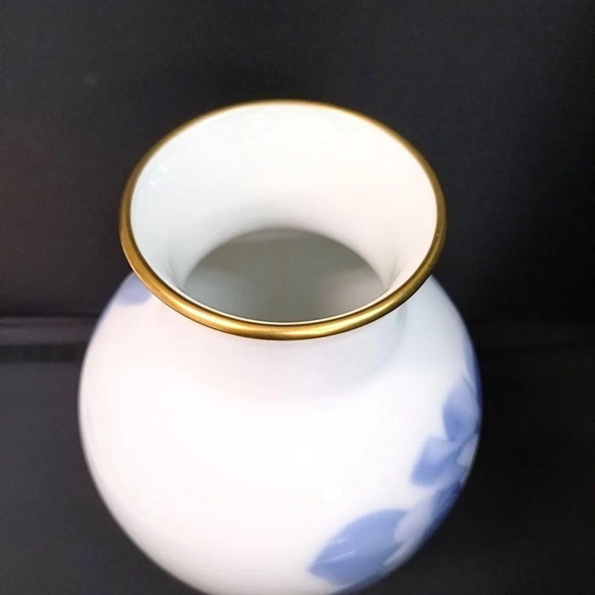 OKURA CHINA 大倉陶園 ブルーローズ 花瓶 花器 28cm 《NO 00582