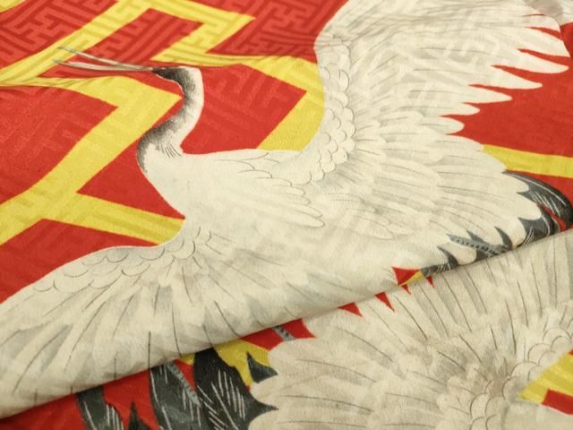 袷 飛鶴文