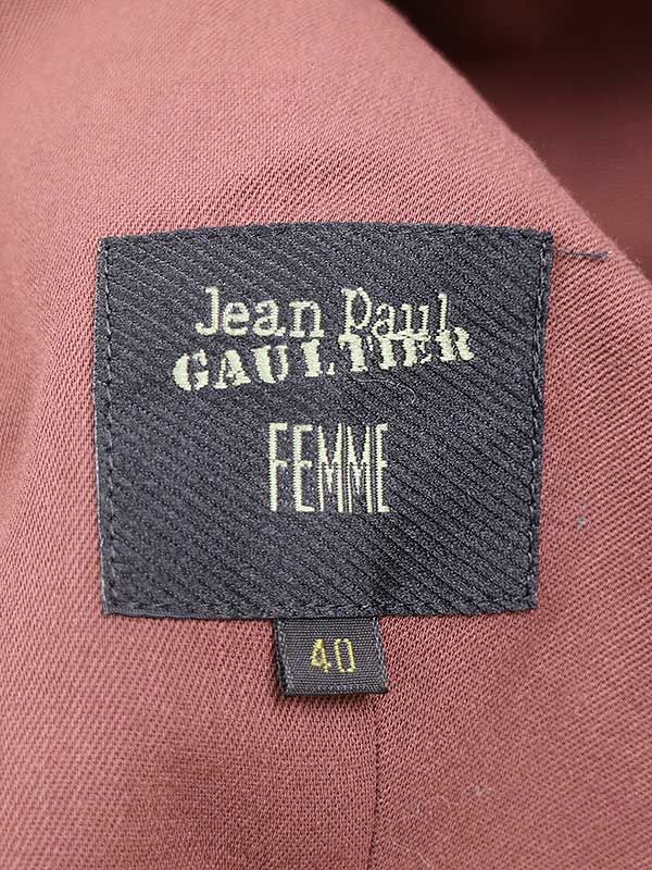 JEAN PAUL GAULTIER FEMME ジャンポールゴルチェ フェム バックプリーツウールセットアップスーツ ブラウン 40 - メルカリ