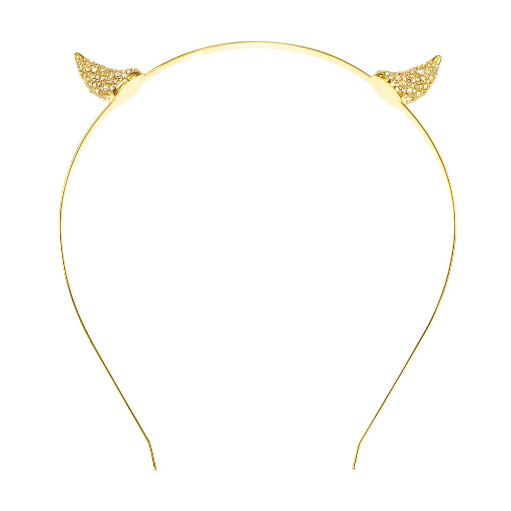 名東 ヴィヴィアンウエストウッド HORN ALICE BAND カチューシャ 1250942216 ゴールド ラインストーン