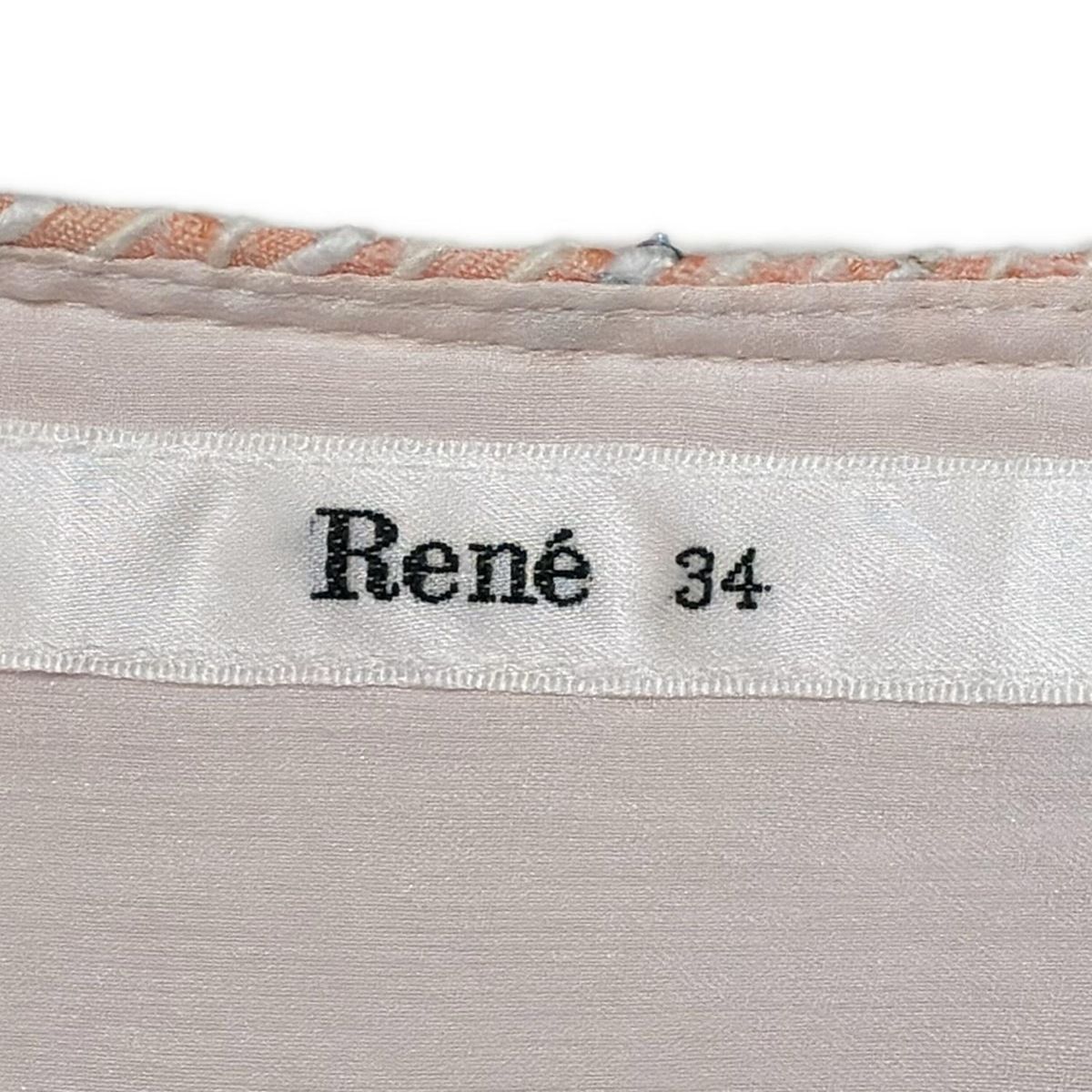 Rene ピリング加工サロペット ルネ ワンピース 34 サイズS スカート Rene(ルネ) スカート サイズ34 S レディース美品 - オレンジ×白