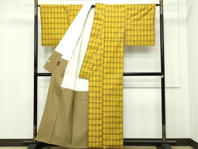 平和屋本店□超希少 本場黄八丈 東京都無形文化財 山下めゆ 草木染