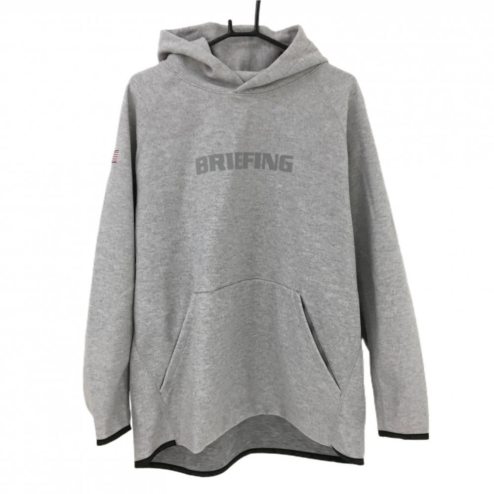 超美品】ブリーフィング パーカー ライトグレー 表起毛 ポケット付