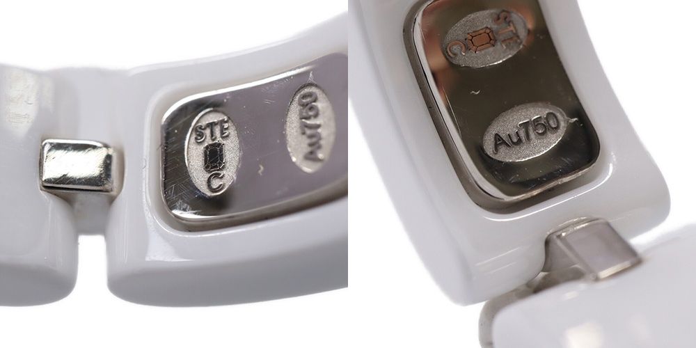 CHANEL シャネル 750 18金ホワイトゴールド K18 ダイヤ1P セラミック  