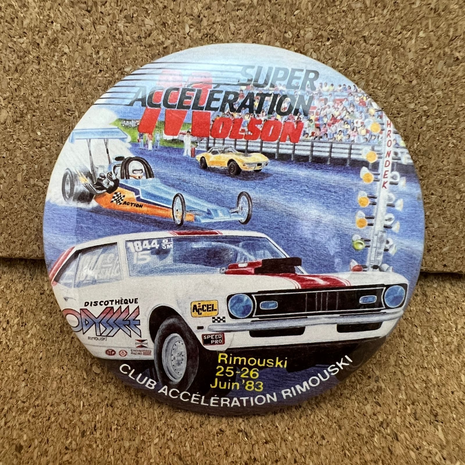 缶バッジ オート 車 レース ビンテージ アンティーク 50s ~ 60s 70s