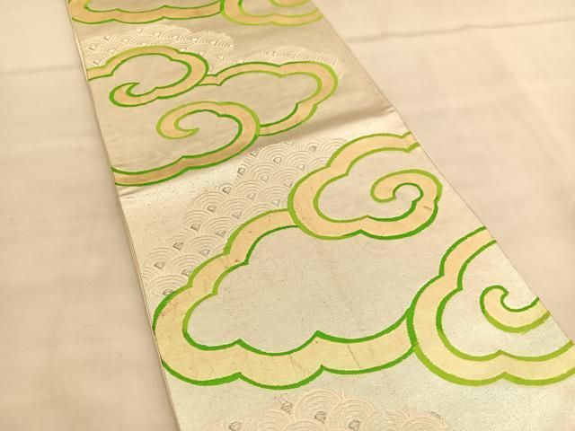 平和屋着物◎六通柄袋帯 唐織 瑞雲 金銀糸 正絹 逸品 BAAU4976hv