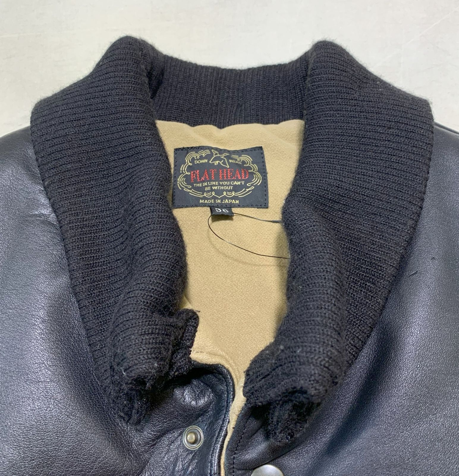 THE FLAT HEAD ザフラットヘッド レザーヨーク切り替え ダウンベスト 