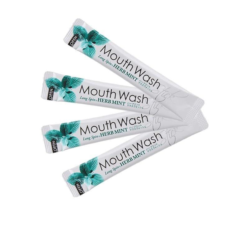 オキナ マウスウォッシュ ロングスピン スティック 10mL 1箱＜100本入＞ 携帯 持ち運び 個包装 【 日本製 】 (ハーブミント) 0