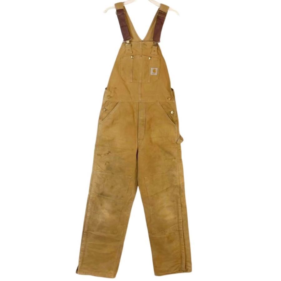★USA製★ Carhartt 中綿キルティング　オールインワン　つなぎ 90sUSA製カーハートcarhartt中綿入りキルティングライナーダック