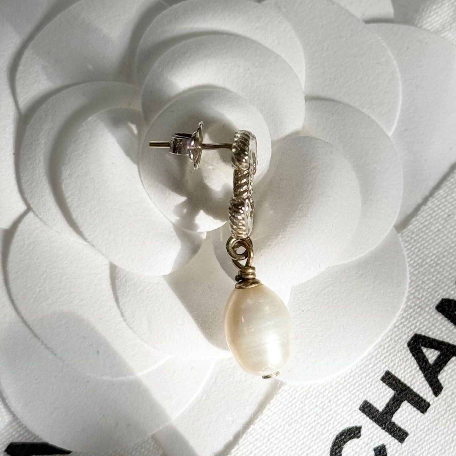 CHANEL シャネル ココマーク チェーン パールピアス 片耳用 ゴールド 