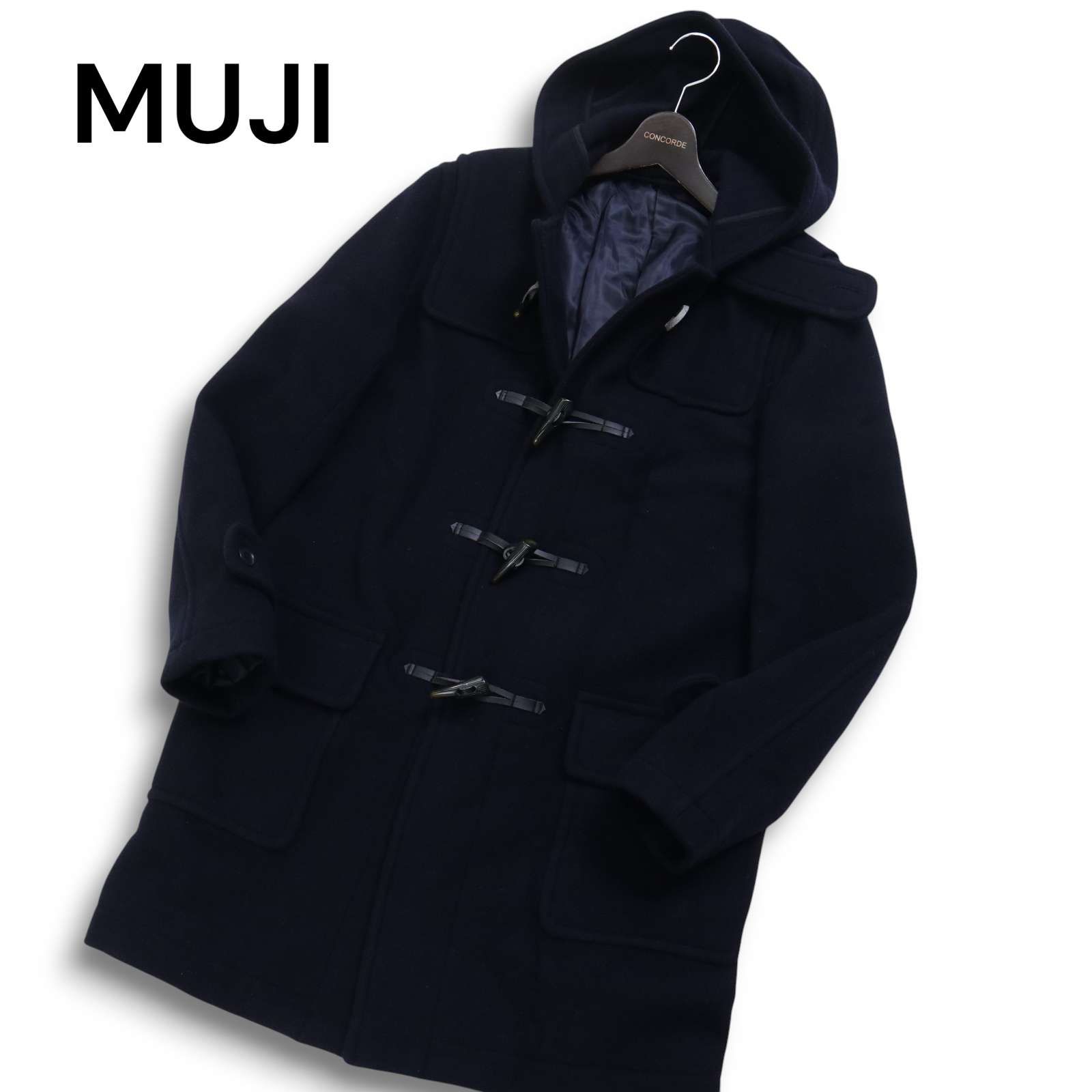 MUJI 無印良品 秋冬 メルトン ウール☆ ダッフル コート Sz.M メンズ