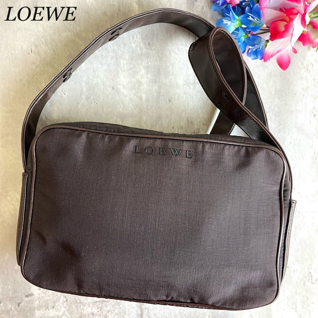 ✨良品✨ LOEWE ロエベ ショルダーバッグ トートバッグ 刺繍 ロゴ型 