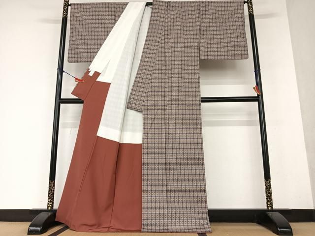 平和屋着物○上質な紬 縞 正絹 逸品 未使用 AAAZ3815ck