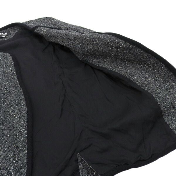 ◆美品◆ ブラックコムデギャルソン BLACK COMME DES GARCONS ウール ノーカラー ジャケット メンズ グレー sizeS [Y02906]