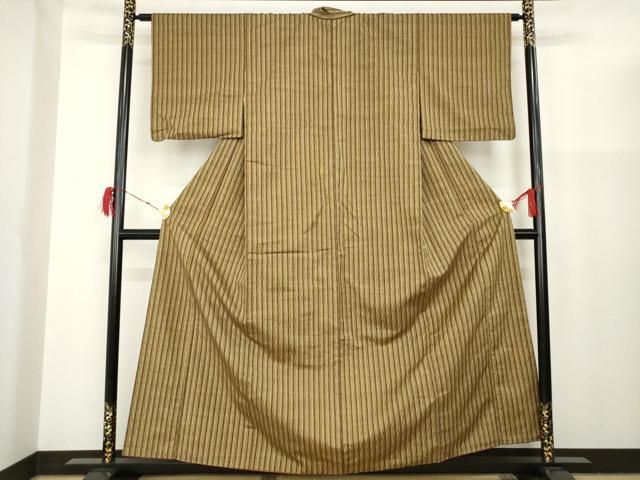 平和屋着物□上質な紬 よろけ縞 正絹 逸品 AAAU2672ma - メルカリ 