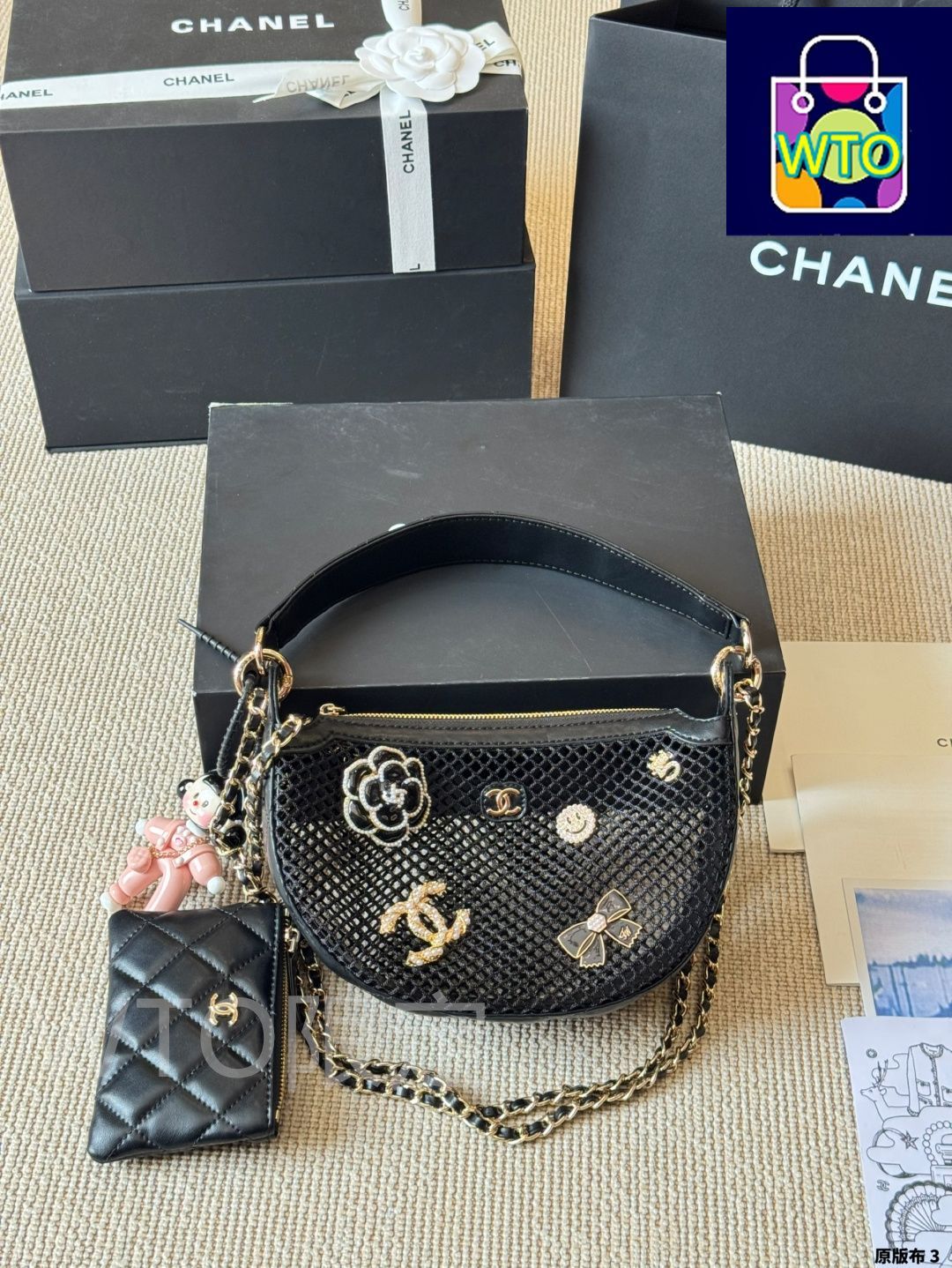 CHANEL ヴィンテージバッグ 今日WTO】Vintage Chanel 25s ネットバッグ（20×15cm）-WTO輸入2