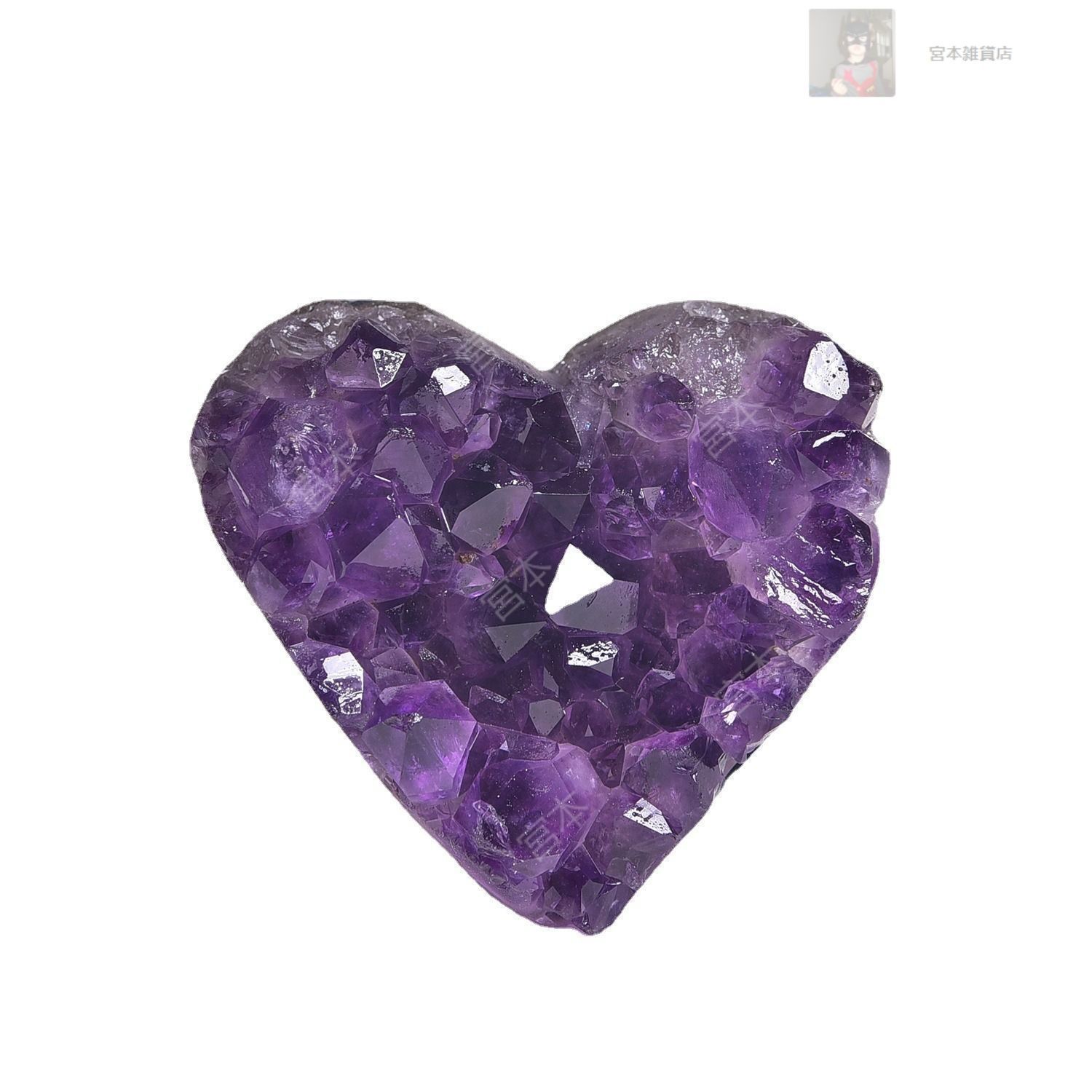 天然石 アメジスト ハート 置物 オブジェ お守り 開運 玄関 彫刻