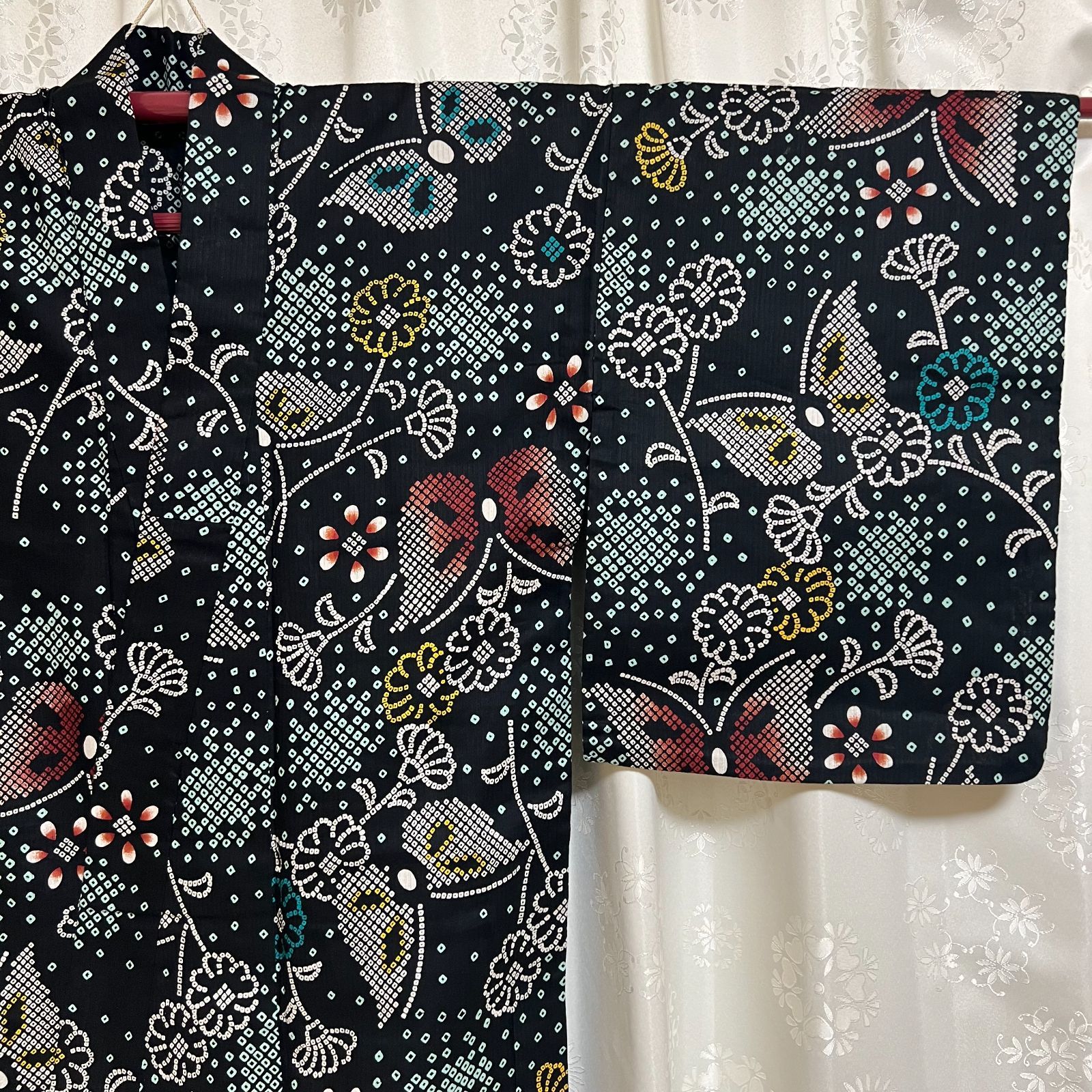 未着用 色留袖 三つ紋 相良刺繍 花籠 牡丹 梅花 楓 着物 084a d