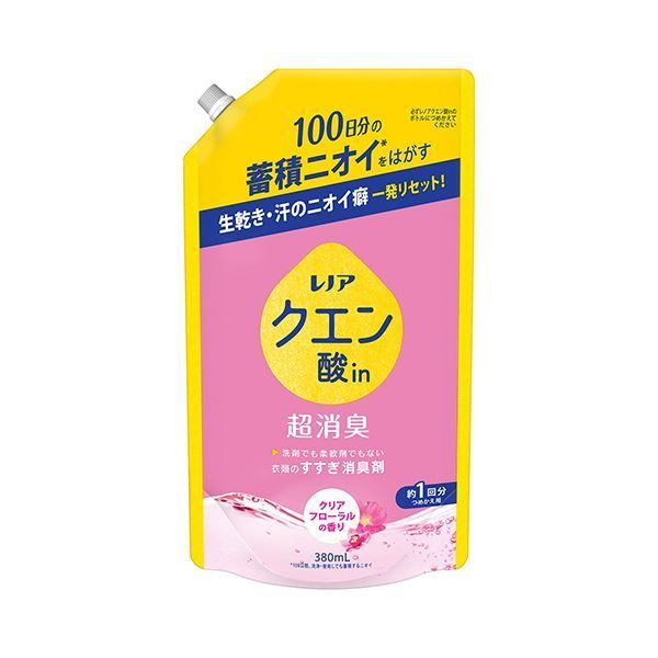 まとめ P＆Gレノア クエン酸in超消臭 クリアフローラルの香り つめかえ用 380ml 1個 ×10セット