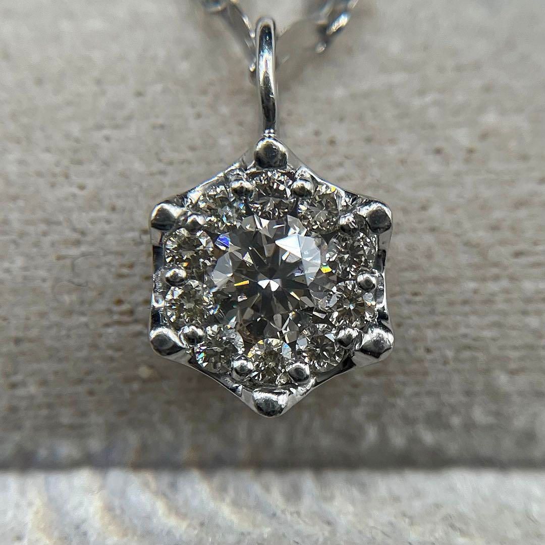 JQ345☆高級 ESTELLE ダイヤモンド0.31ctプラチナネックレス