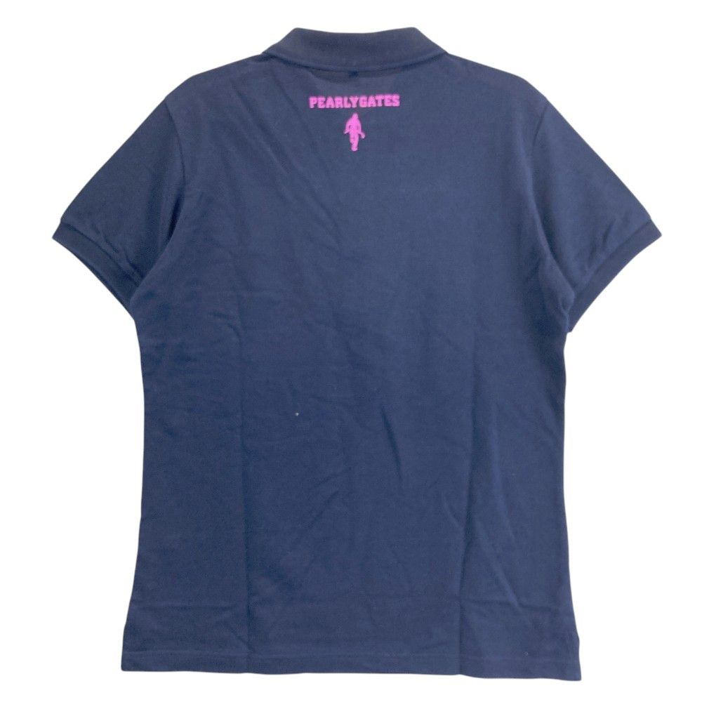 サイズ：5 PEARLY GATES パーリーゲイツ 半袖ポロシャツ 刺繍 ネイビー