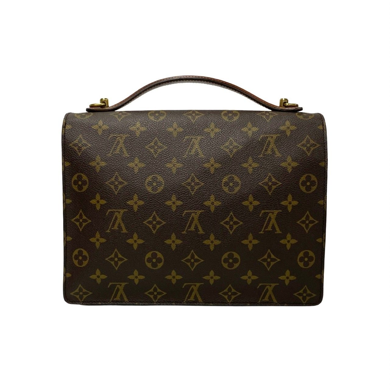 極 美品 袋付き LOUIS VUITTON ルイヴィトン モンソー モノグラム レザー 本革 2way ハンドバッグ ショルダーバッグ ブラウン  243-6 - メルカリ