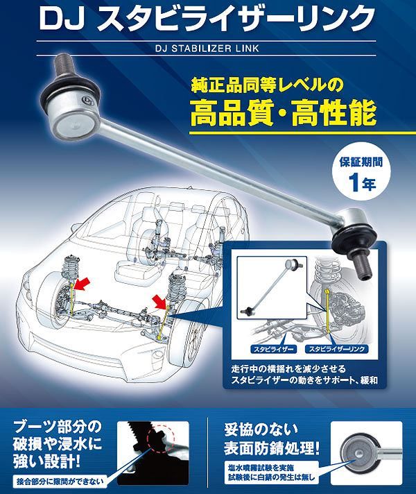 L.L.Bean ブルー ベスト MEDIUM DJ/ドライブジョイ スタビライザーリンク フロント トヨタ WiLL