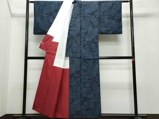 平和屋着物●結城紬　100亀甲　風景花文　正絹　逸品　未使用　AABH0609fy 平和屋着物○結城紬 100亀甲 吉祥花文 正絹 逸品 CAAR8393vf - メルカリ