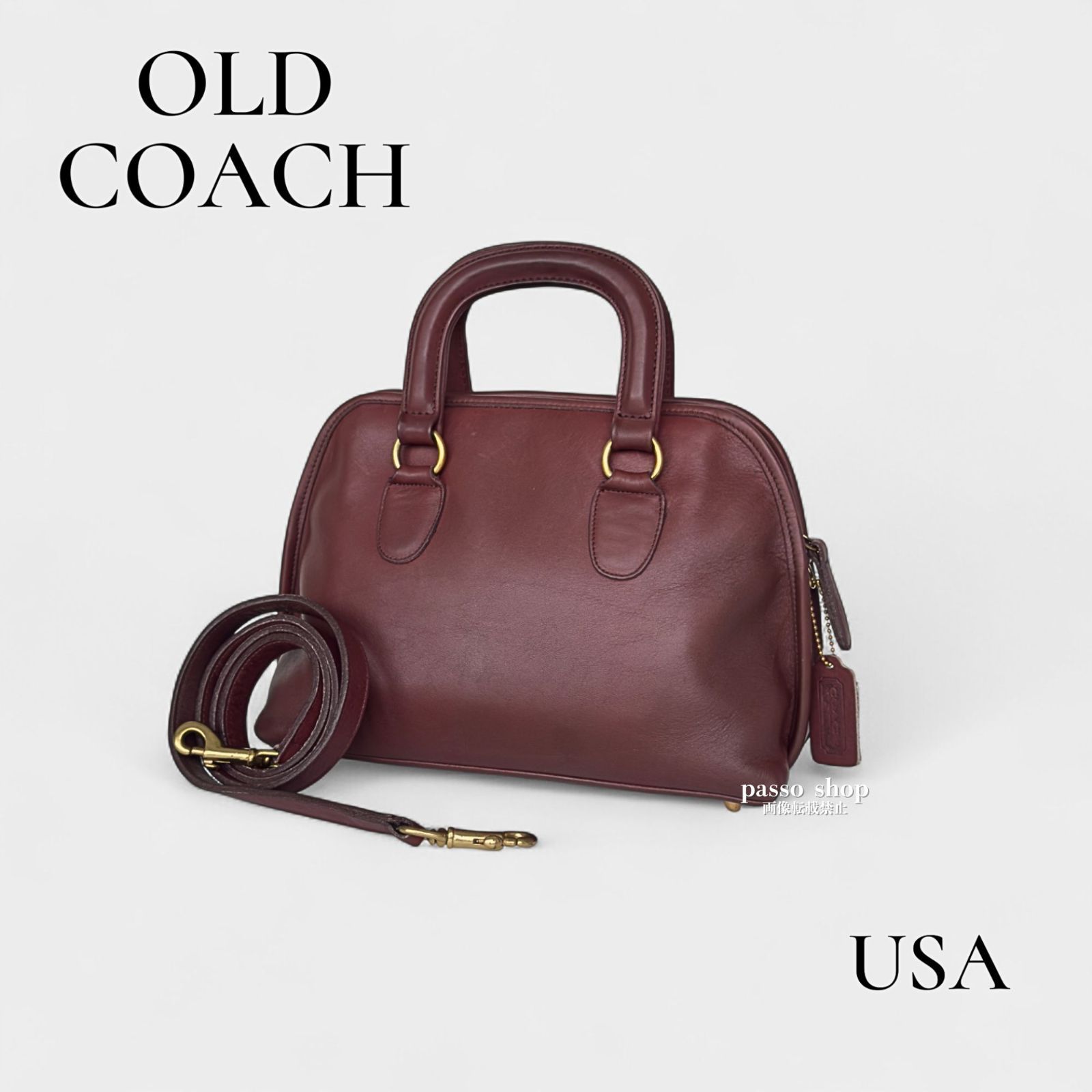 美品✨COACH old coach ミニボストン　2way ユニセックス 希少】COACH オールドコーチ ミニボストン 2way ショルダー