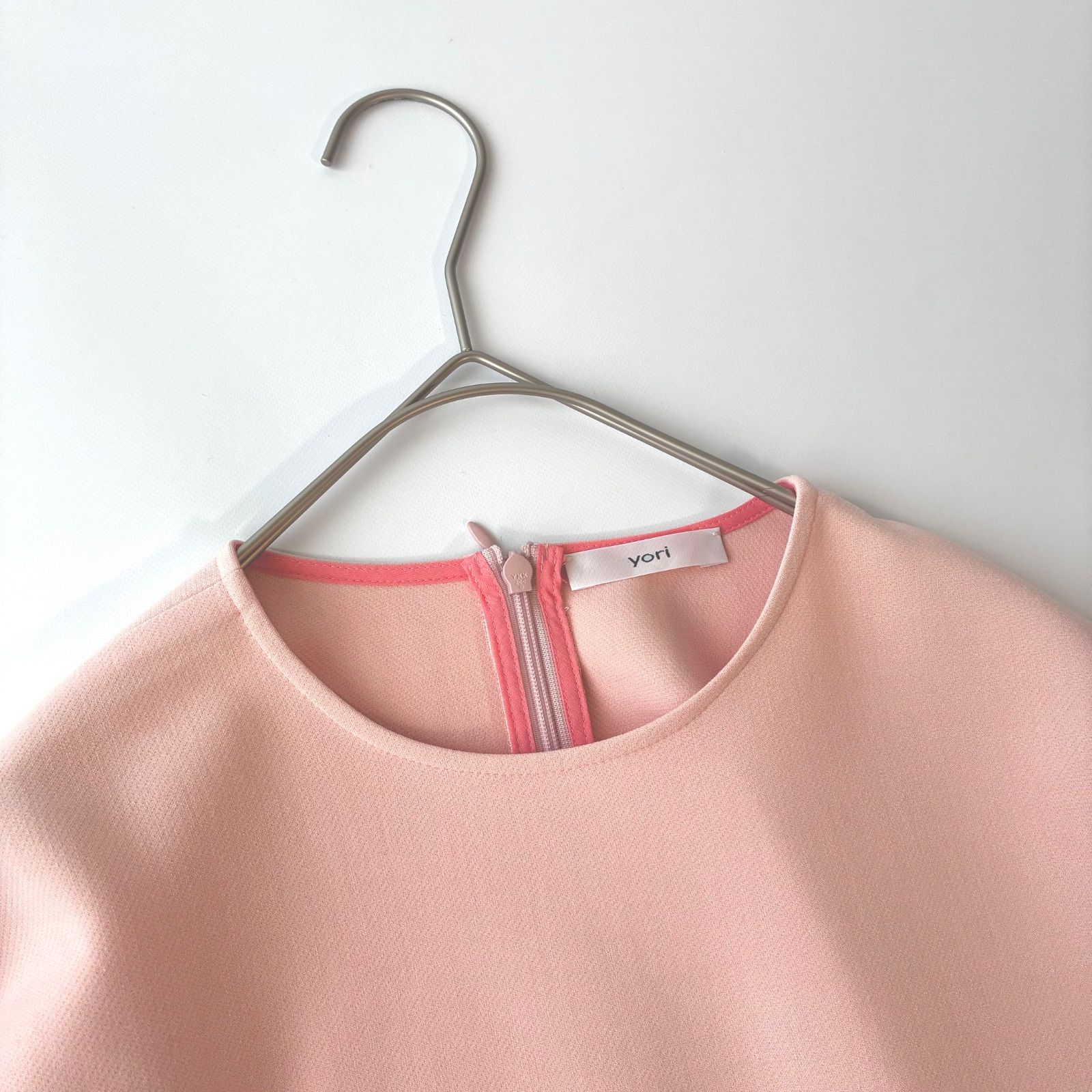 23SS / yori / ヨリ / ダブルクロスTeeブラウス / ピンク