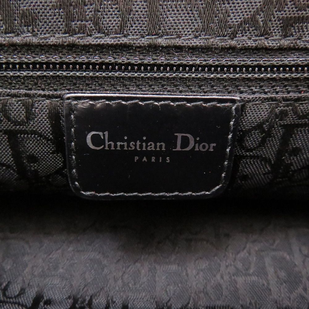 美品 クリスチャン ディオール ラインストーン サテン ストーン レッド ロゴ ハンドバッグ バッグ 赤 0104  Christian Diorファスナーポケットx1なし