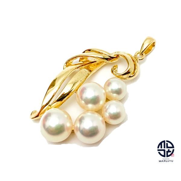 MIKIMOTO ミキモト K18 18金イエローゴールド アコヤパール ペンダント