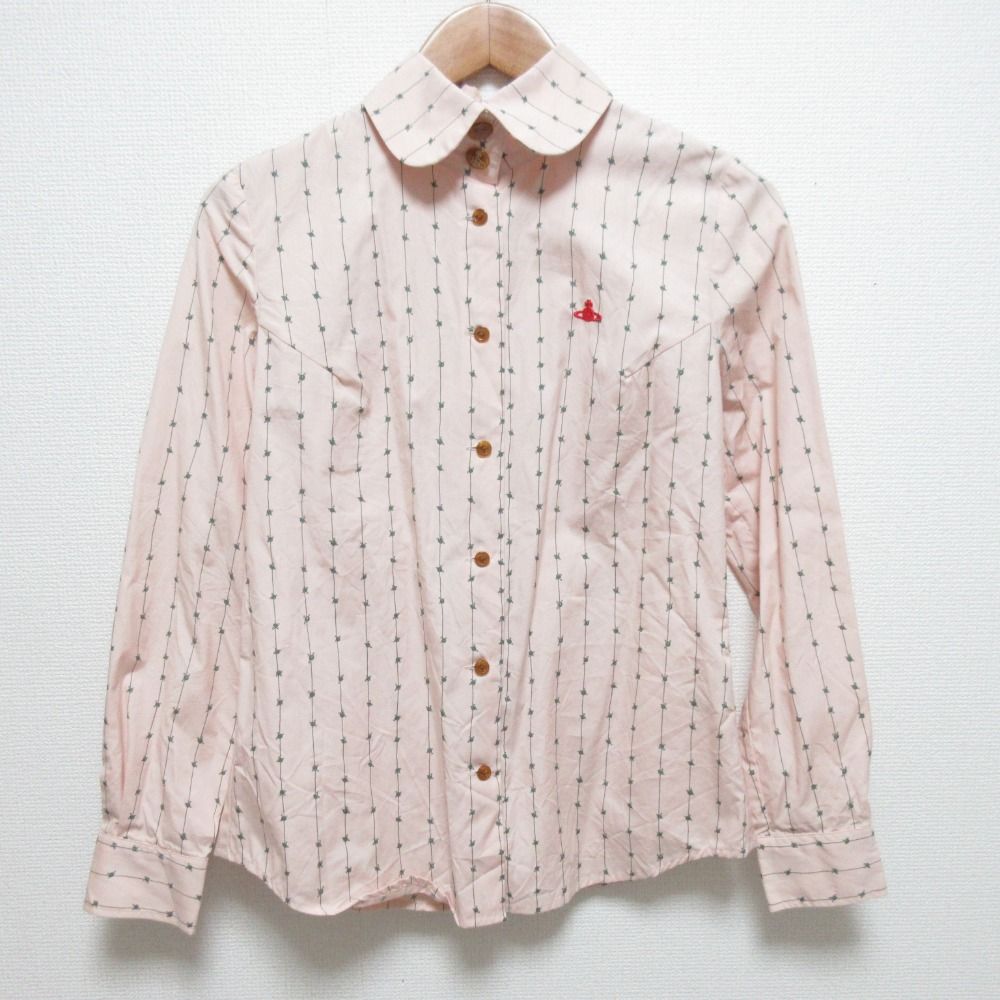 ✨極美品✨ヴィヴィアンウエストウッド シャツ ブラウス ストライプ オーブ刺繍 ヴィヴィアンウエストウッド MAN 中古 / カラーオーブ刺繍