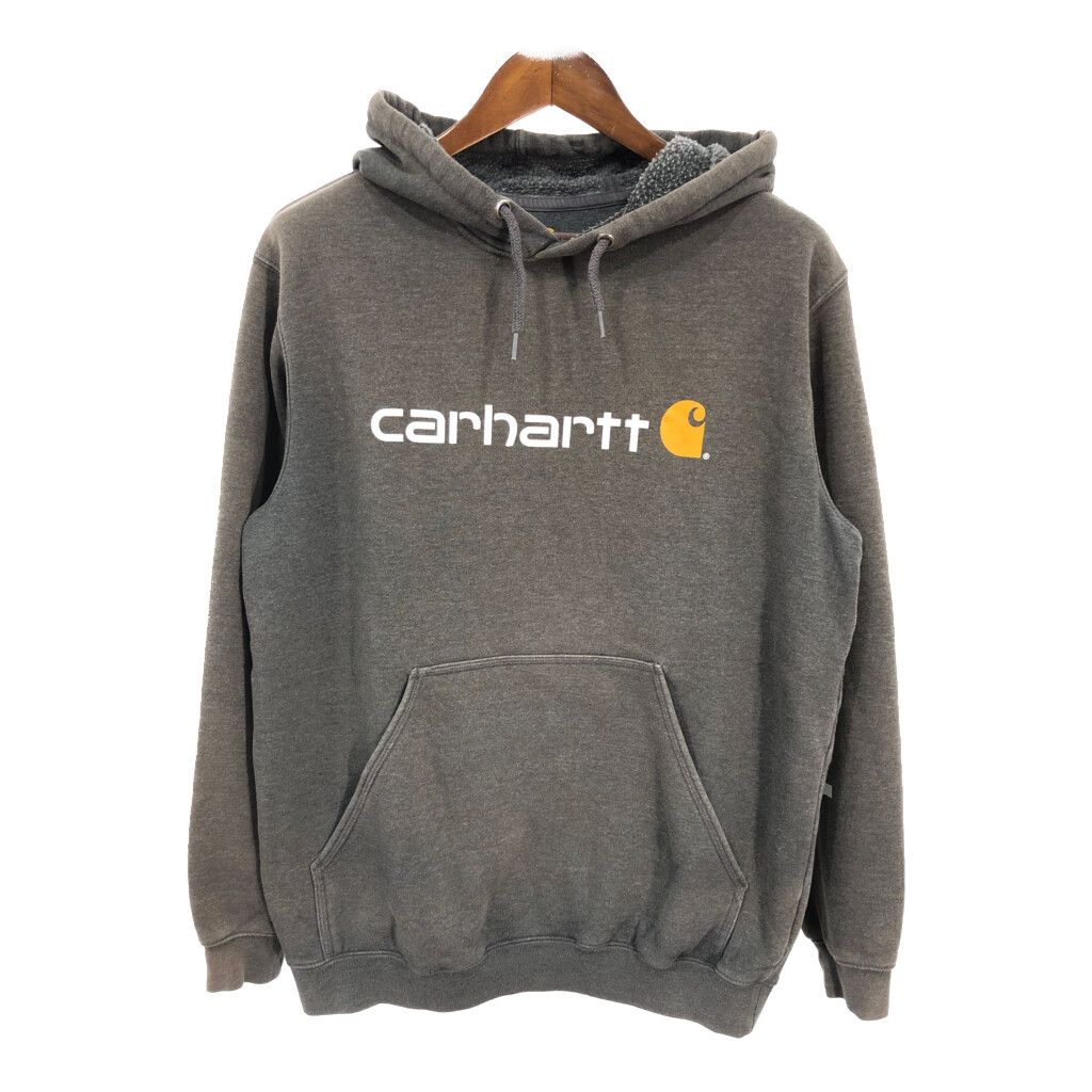 Carhartt カーハート スウェット パーカー ロゴ グレー (メンズ M) 中古 古着 R5202