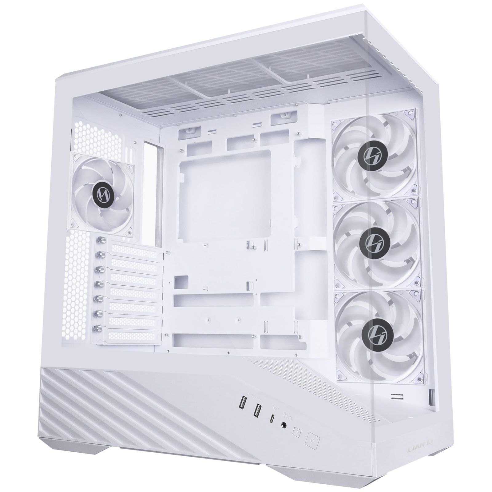 Lian Li VECTOR V100R White ピラーレスPCケース 120mm LEDファン4基標準搭載 LEDストリップ 小物展示スペース装備 V100RW USTAUSTRALIA_COM_AU