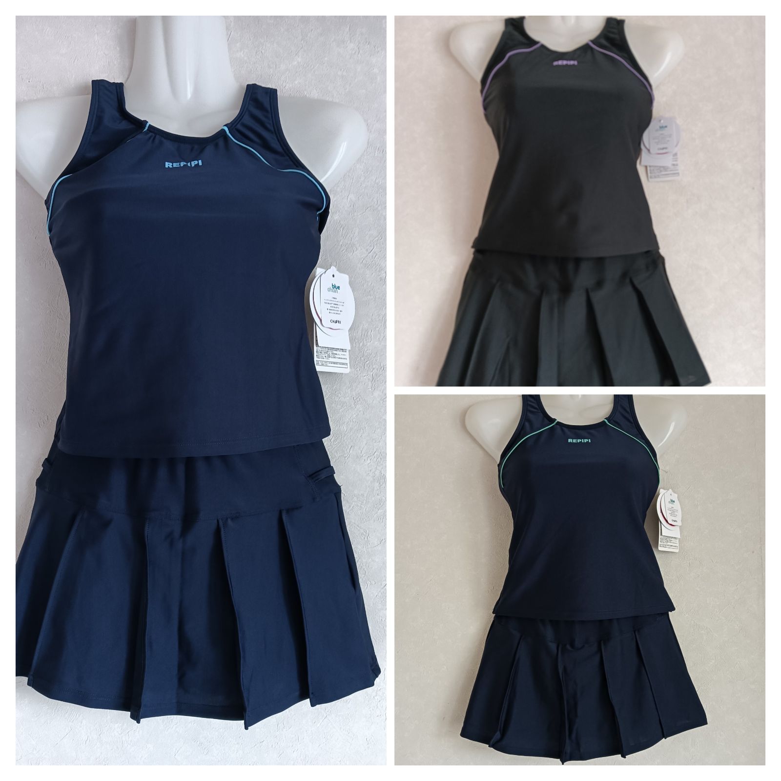 驚きの破格値，新作 スクール水着　セパレート型　スカートタイプ　REPIPI ARMARIO　捲れ防止　タンキニ　キッズ　女児　140　150　160　170　新品　未使用品 スクール水着