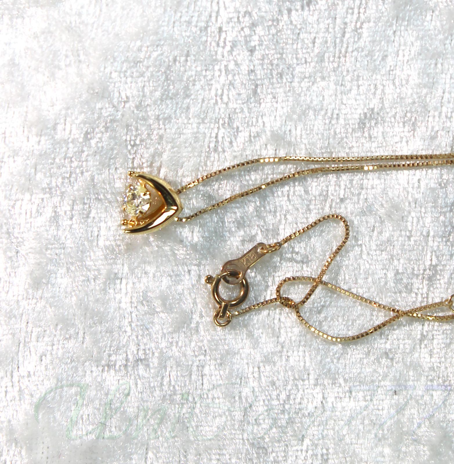 鑑別付天然ダイヤモンドネックレス TypeC ダンシングストーン 0.2ct 18 
