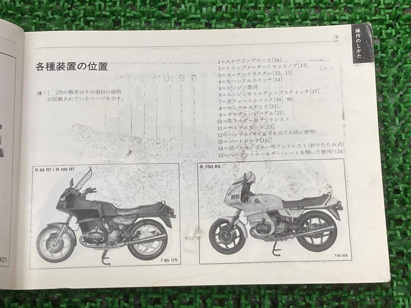 BMW マニュアル　Rider’s Manual R80 R65 R80RT全て英語での説明になっています
