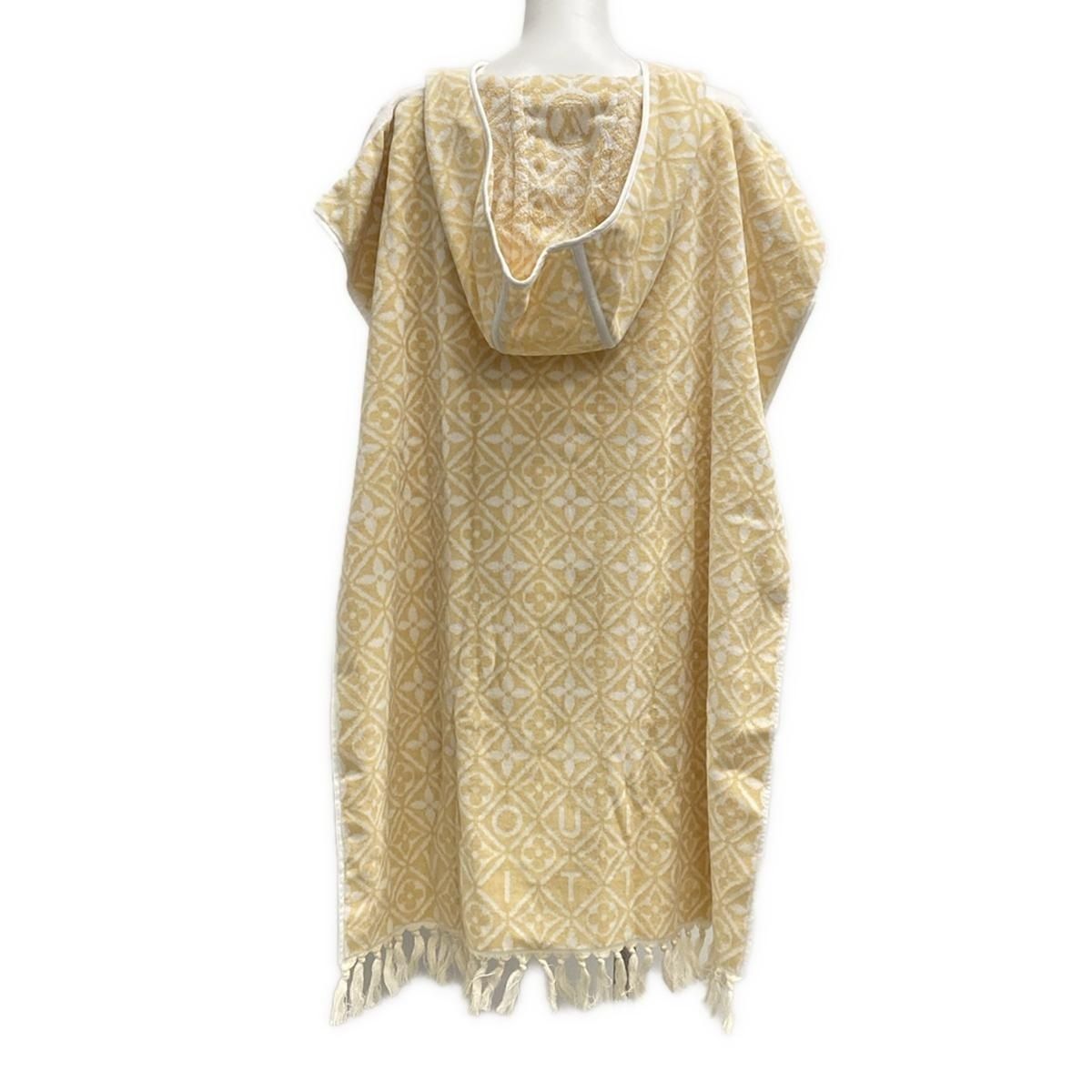 LOUIS VUITTON ルイヴィトン ポンチョ レディース カープ プラージュ モノグラム フラワータイル M79082 ベージュ×白 コットン