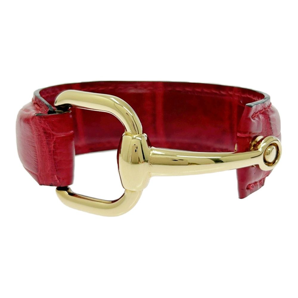 き GUCCI グッチ GP レザー ホースビット バングル レッド 498201 バングル