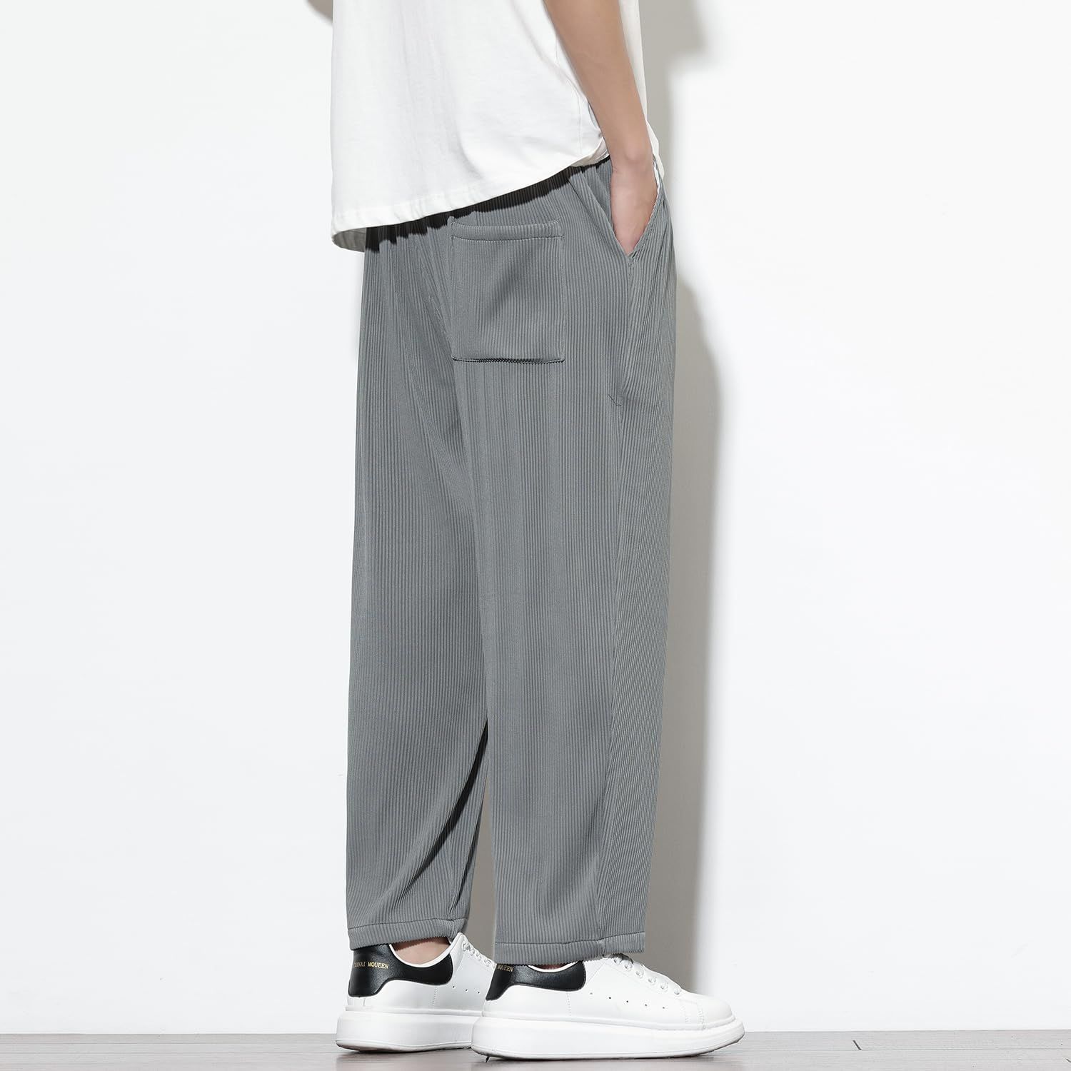 テーパード サルエルパンツ プリーツパンツ ボトムス b7628 Easykode プリーツパンツ メンズ サルエルパンツ 夏用 ズボン 裾