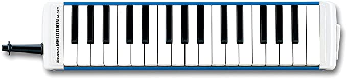 ブルー SUZUKI スズキ 鍵盤ハーモニカ メロディオン アルト 32鍵 M-32C 日本製 美しい響きの金属カバーモデル ハードケース  ::30925