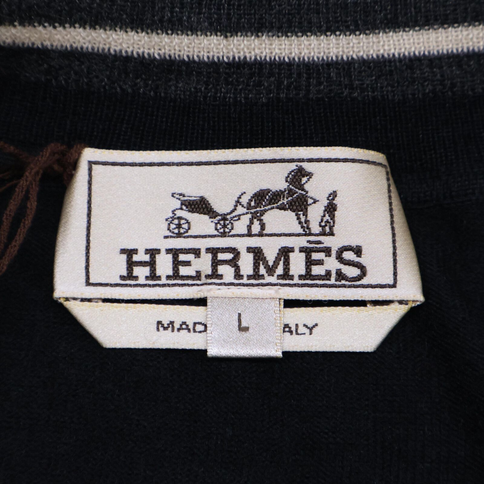 HERMES エルメス 新品同様 カシミヤxシルク ジップ ニット
