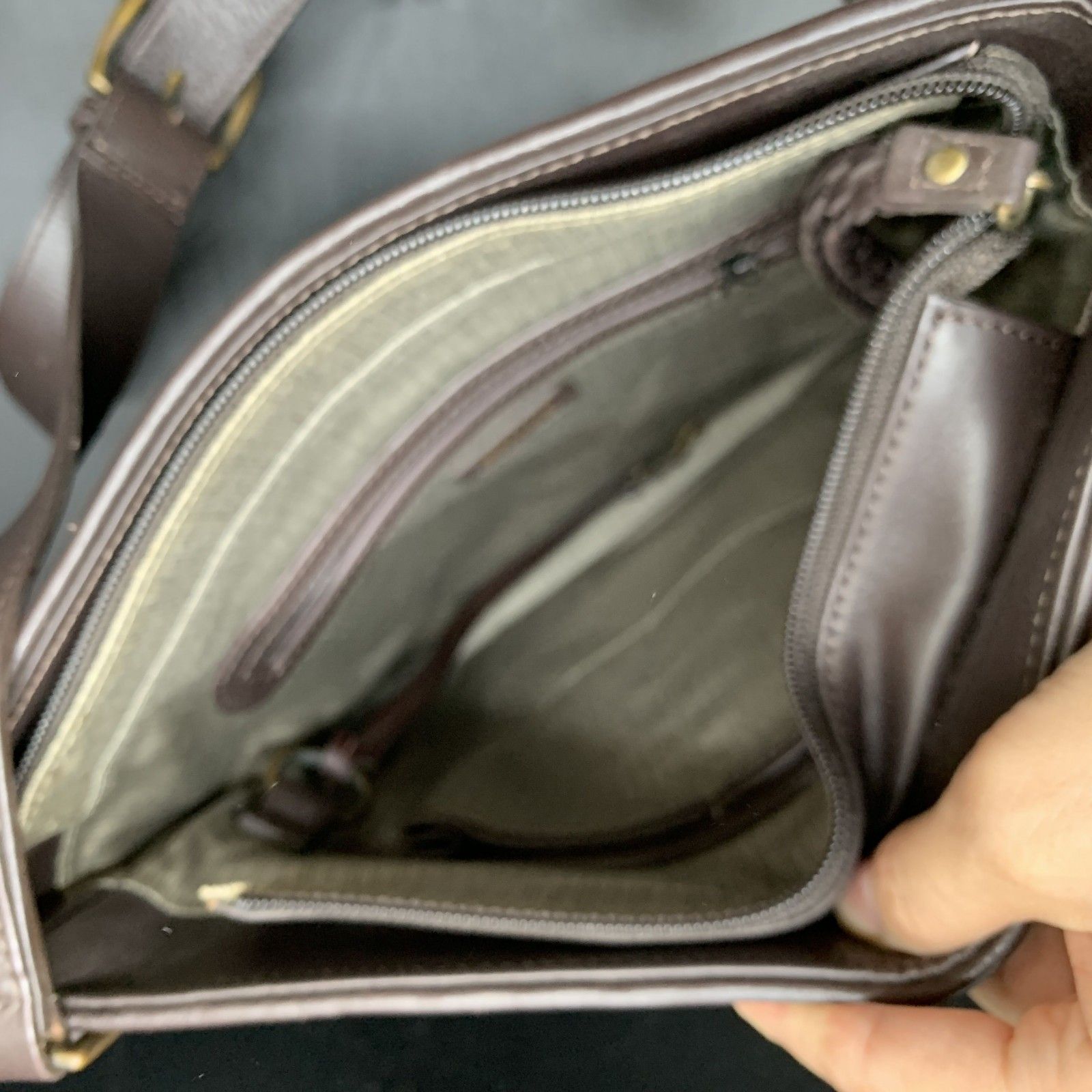 P454 ESTINE エスティーヌ 本革 ダークブラウン レザー編込み メッシュ