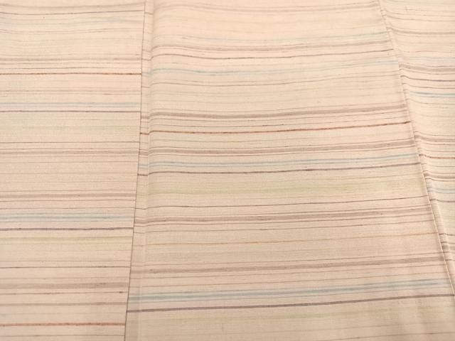 平和屋着物○紅花紬 米沢 訪問着 横縞 正絹 逸品 AABA8222ph - メルカリ