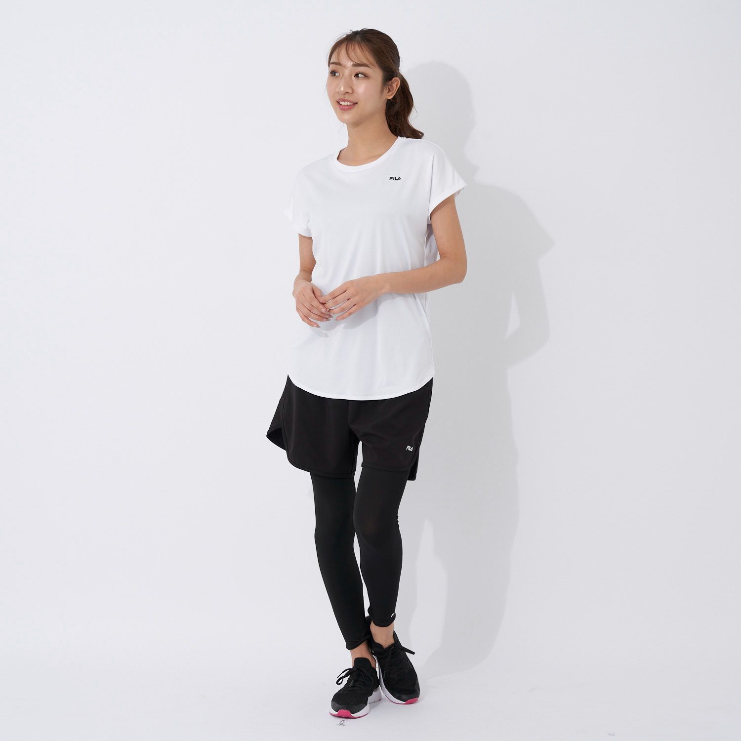 FILA フィットネスウェア 3点セット 白 レディース ホワイト